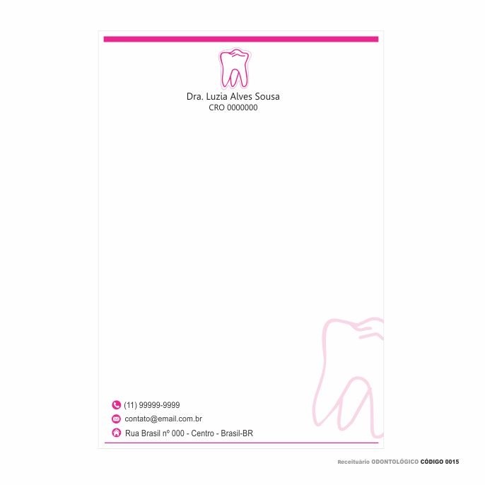 Ficha de Avaliação Orofacial Dentista - A4 - Colorido frente e verso P&B em  papel offset 90gr